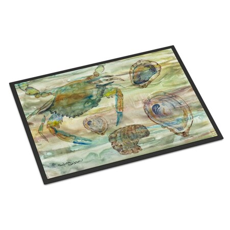 Carolines Treasures 18 x 27 in. CrabShrimp & Oyster Sunset Indoor or Outdoor Mat SC2017MAT